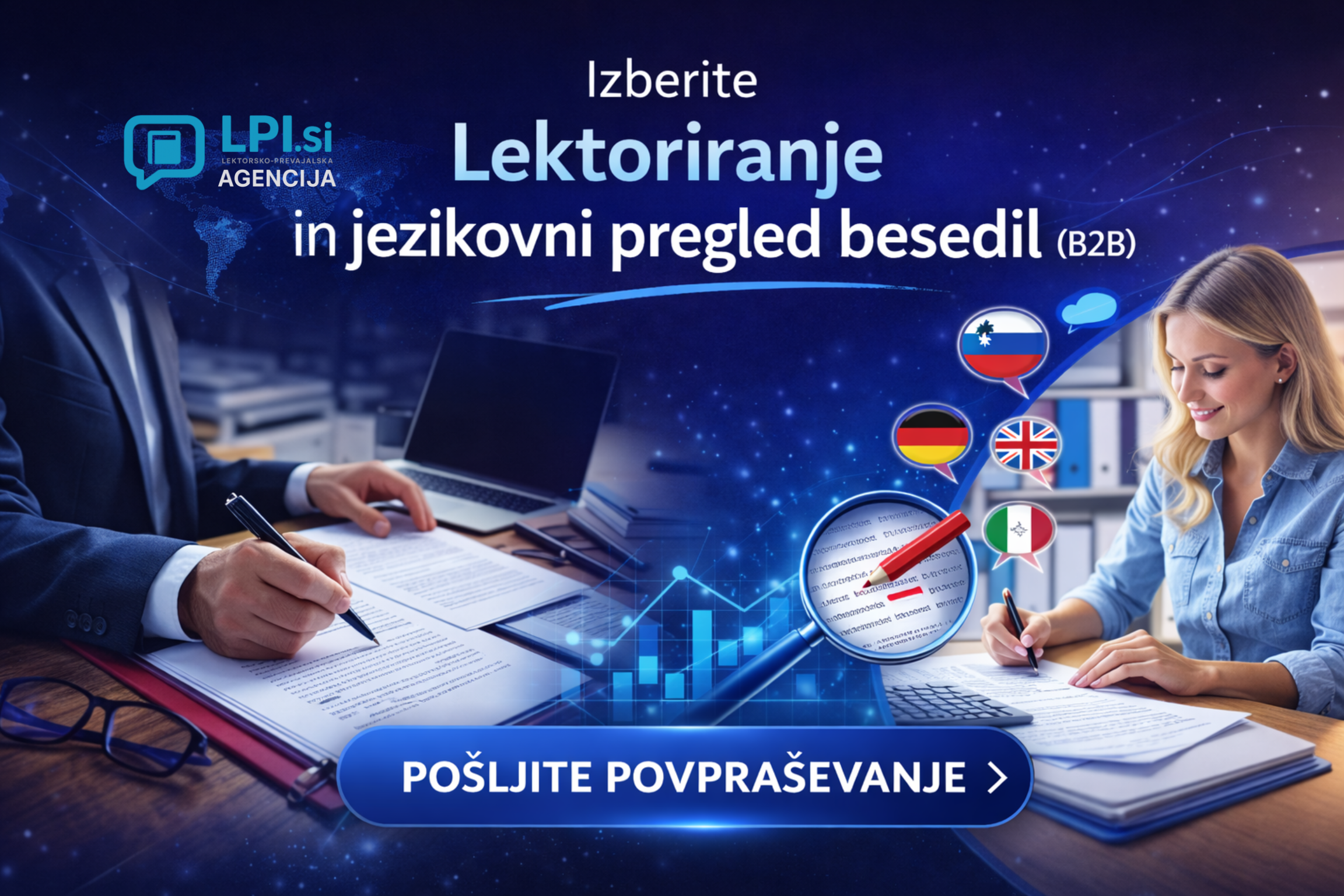 Lektoriranje besedil in jezikovni pregled za poslovna in strokovna besedila